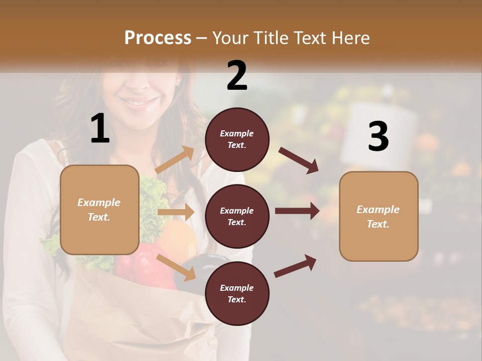 A Woman Holding A Paper Bag Full Of Vegetables PowerPoint Template