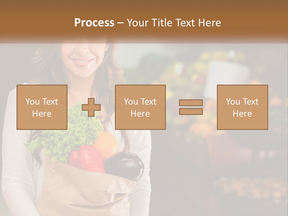 A Woman Holding A Paper Bag Full Of Vegetables PowerPoint Template