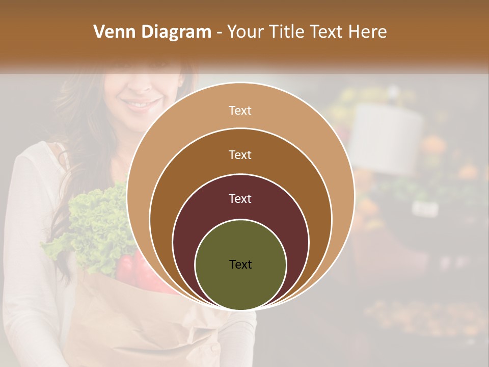 A Woman Holding A Paper Bag Full Of Vegetables PowerPoint Template