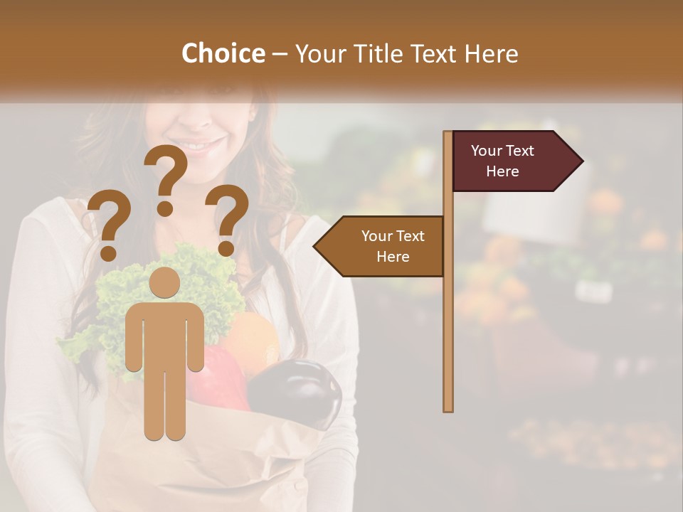 A Woman Holding A Paper Bag Full Of Vegetables PowerPoint Template