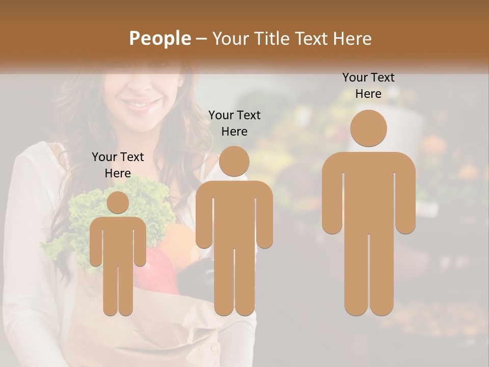 A Woman Holding A Paper Bag Full Of Vegetables PowerPoint Template