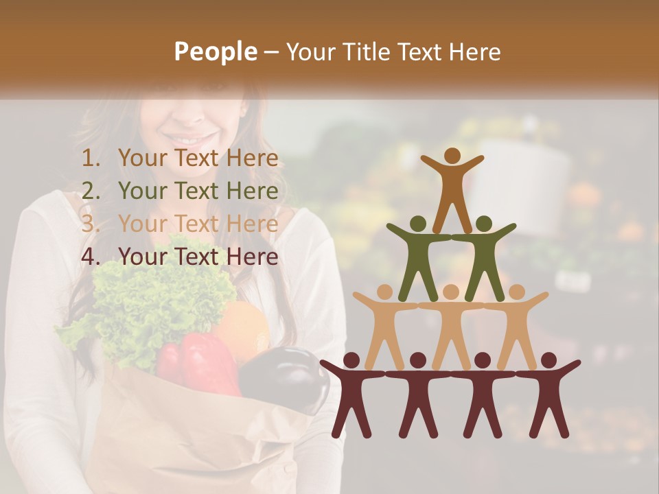 A Woman Holding A Paper Bag Full Of Vegetables PowerPoint Template