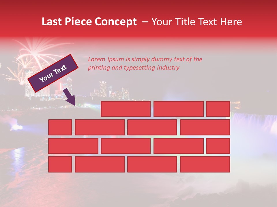 A Fireworks Display Over A Waterfall With A City In The Background PowerPoint Template