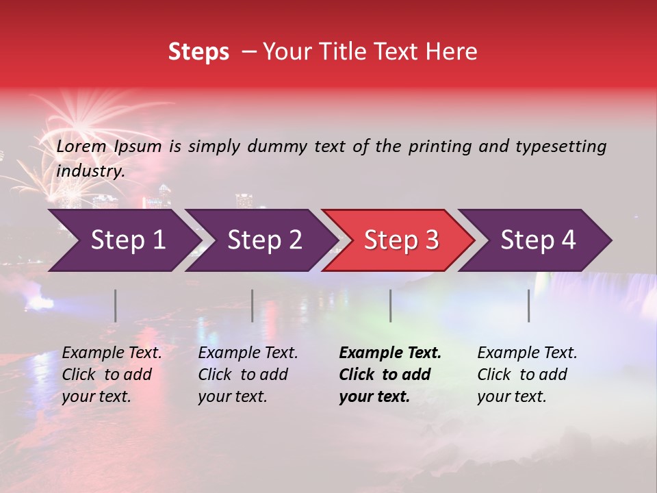 A Fireworks Display Over A Waterfall With A City In The Background PowerPoint Template