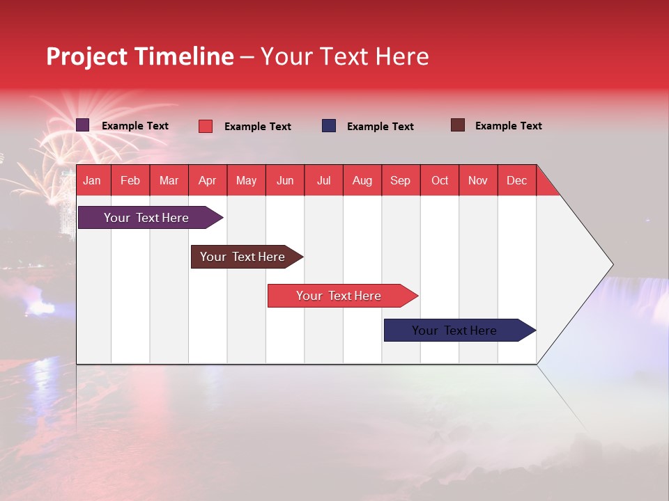 A Fireworks Display Over A Waterfall With A City In The Background PowerPoint Template