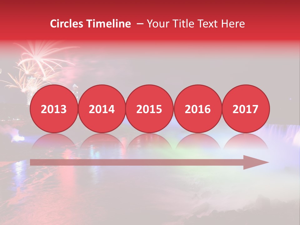 A Fireworks Display Over A Waterfall With A City In The Background PowerPoint Template