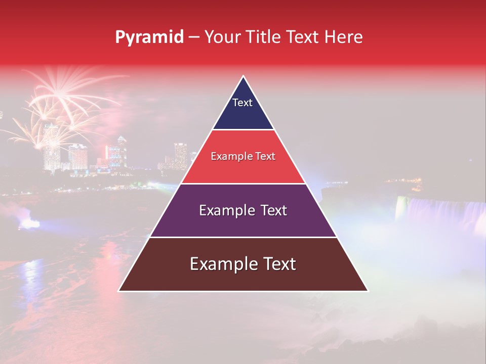 A Fireworks Display Over A Waterfall With A City In The Background PowerPoint Template