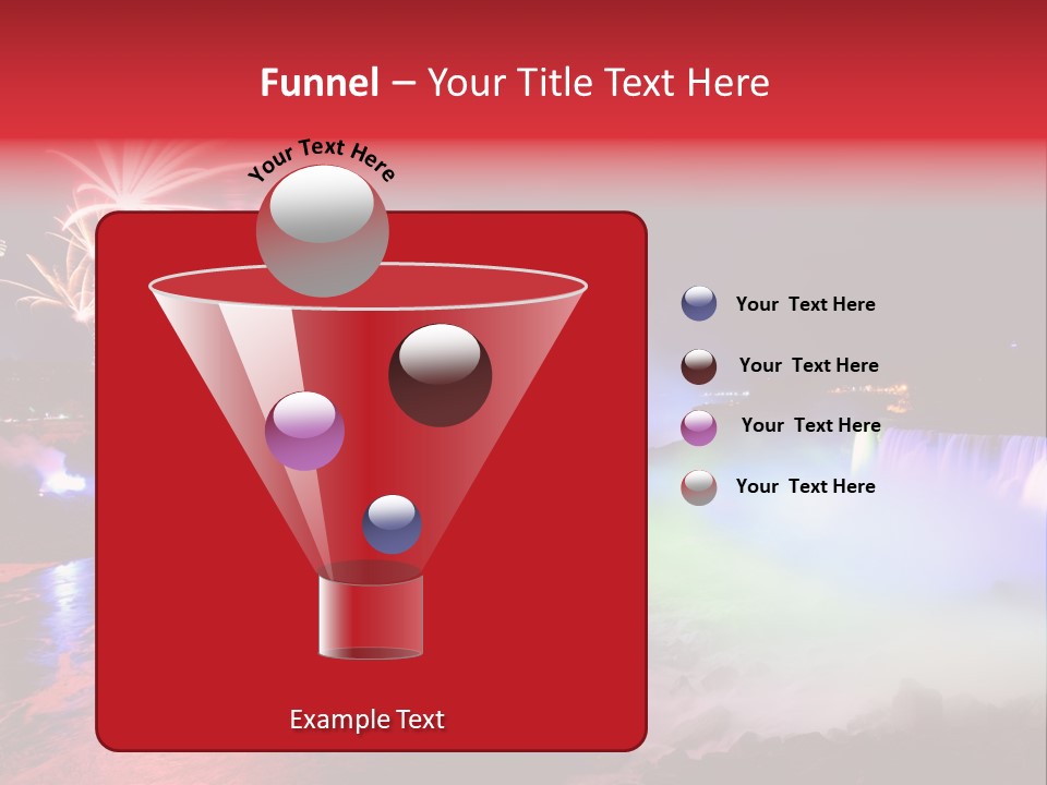 A Fireworks Display Over A Waterfall With A City In The Background PowerPoint Template