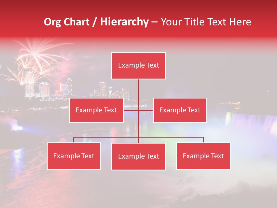 A Fireworks Display Over A Waterfall With A City In The Background PowerPoint Template