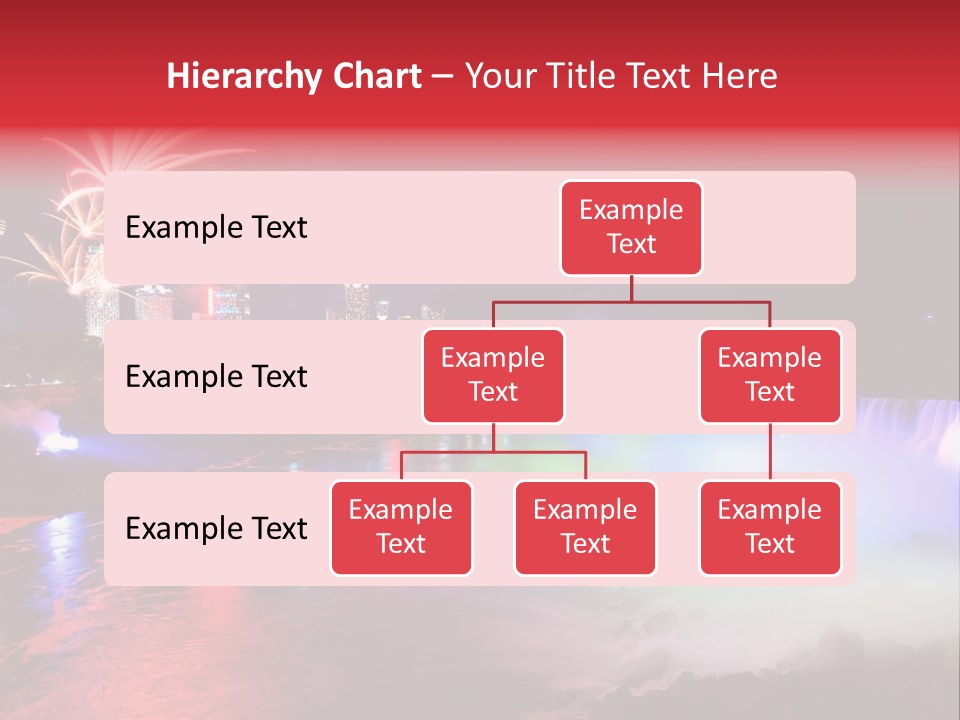 A Fireworks Display Over A Waterfall With A City In The Background PowerPoint Template