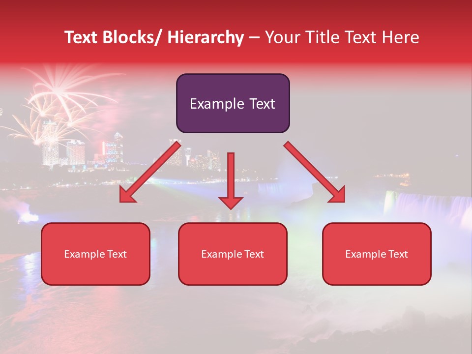 A Fireworks Display Over A Waterfall With A City In The Background PowerPoint Template