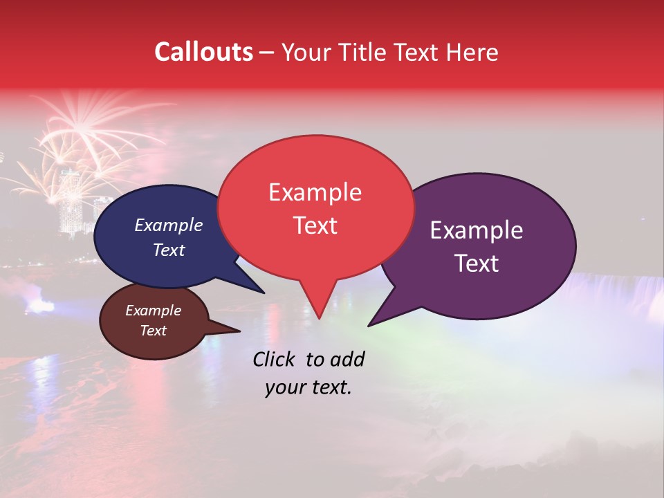 A Fireworks Display Over A Waterfall With A City In The Background PowerPoint Template