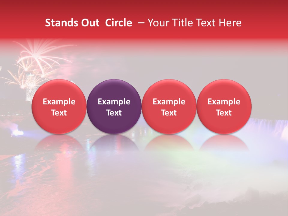 A Fireworks Display Over A Waterfall With A City In The Background PowerPoint Template