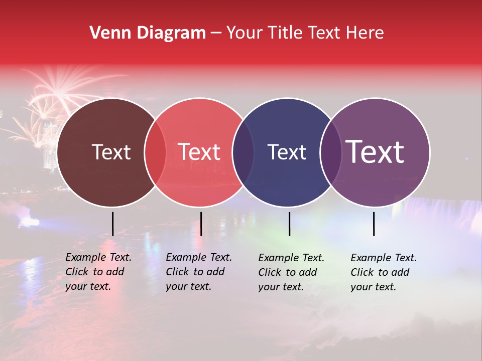 A Fireworks Display Over A Waterfall With A City In The Background PowerPoint Template
