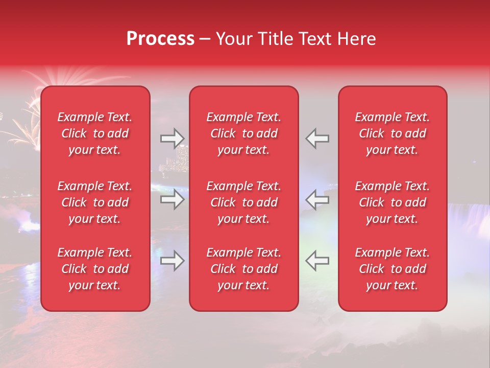 A Fireworks Display Over A Waterfall With A City In The Background PowerPoint Template