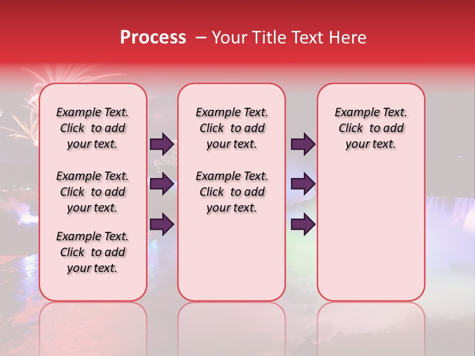 A Fireworks Display Over A Waterfall With A City In The Background PowerPoint Template