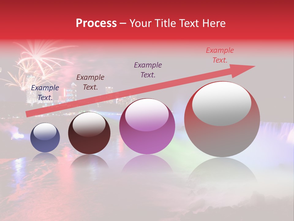 A Fireworks Display Over A Waterfall With A City In The Background PowerPoint Template