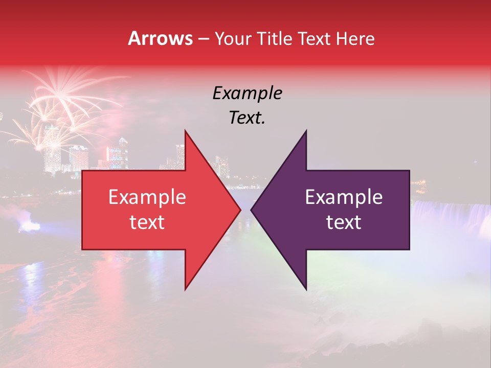 A Fireworks Display Over A Waterfall With A City In The Background PowerPoint Template