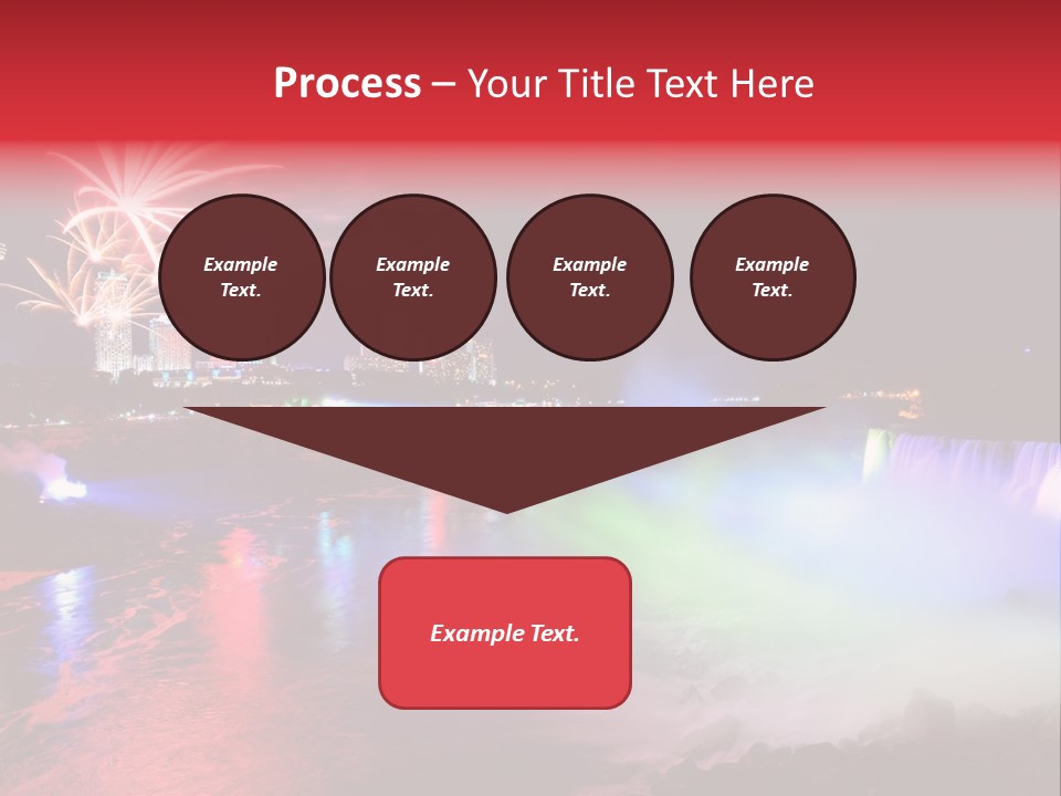 A Fireworks Display Over A Waterfall With A City In The Background PowerPoint Template