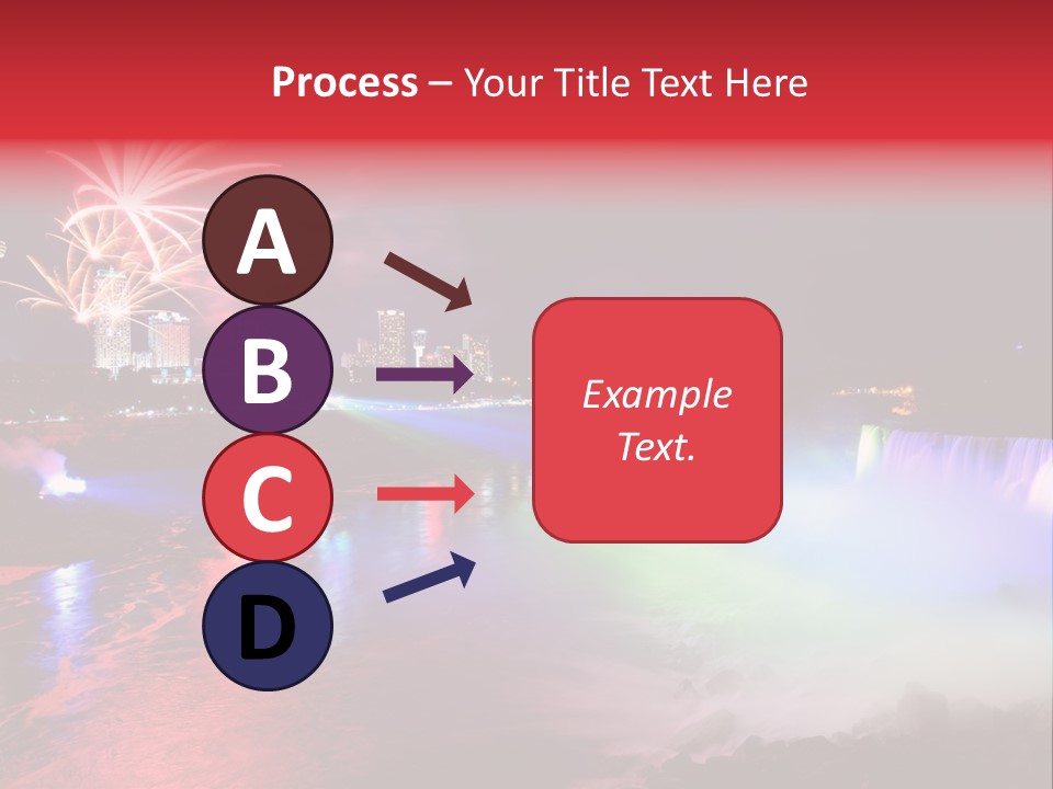 A Fireworks Display Over A Waterfall With A City In The Background PowerPoint Template