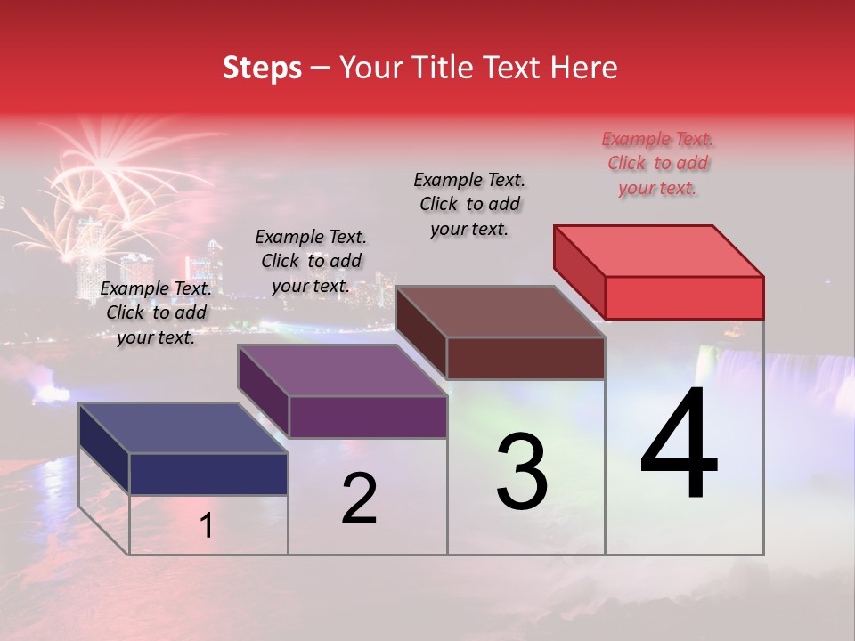 A Fireworks Display Over A Waterfall With A City In The Background PowerPoint Template