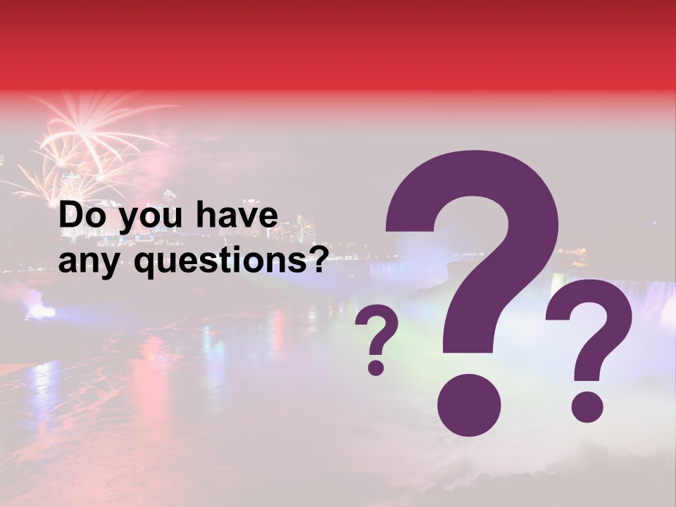 A Fireworks Display Over A Waterfall With A City In The Background PowerPoint Template