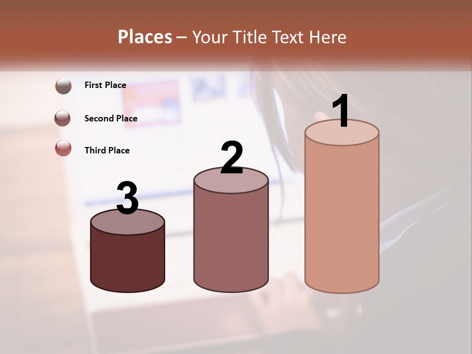 A Young Girl Is Looking At A Computer Screen PowerPoint Template