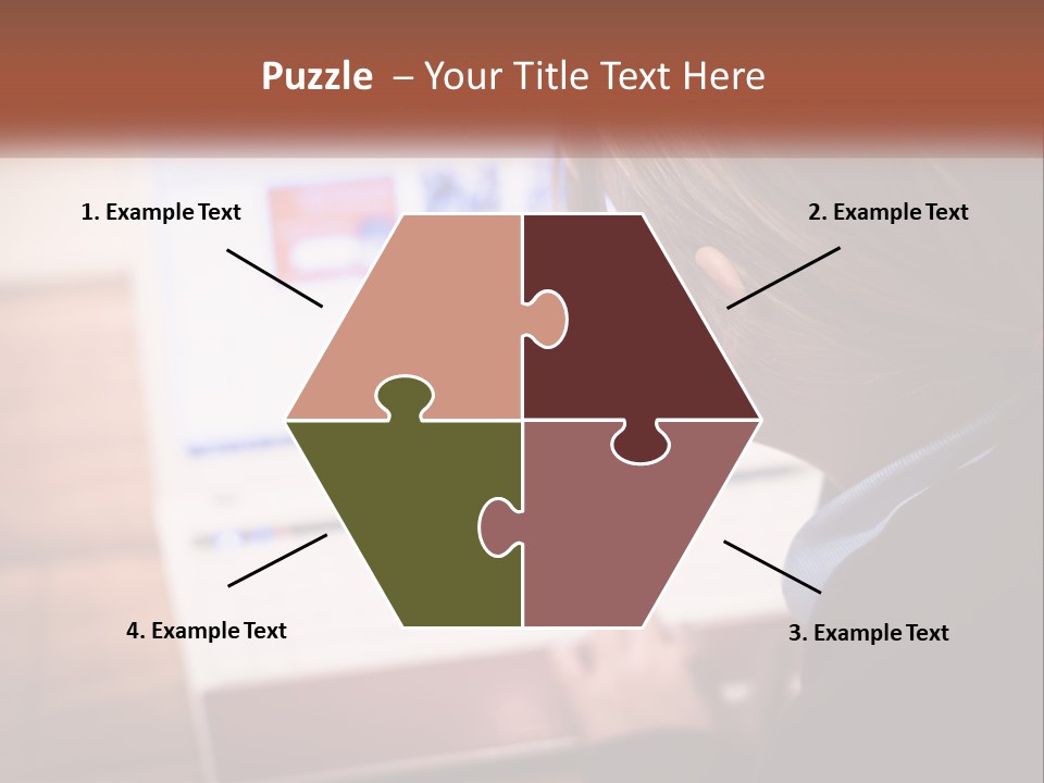 A Young Girl Is Looking At A Computer Screen PowerPoint Template