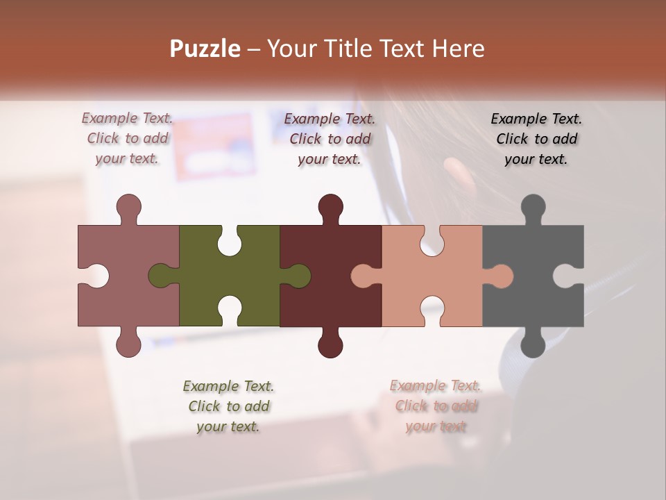 A Young Girl Is Looking At A Computer Screen PowerPoint Template