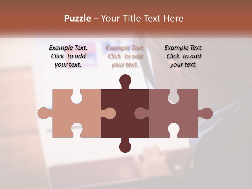 A Young Girl Is Looking At A Computer Screen PowerPoint Template