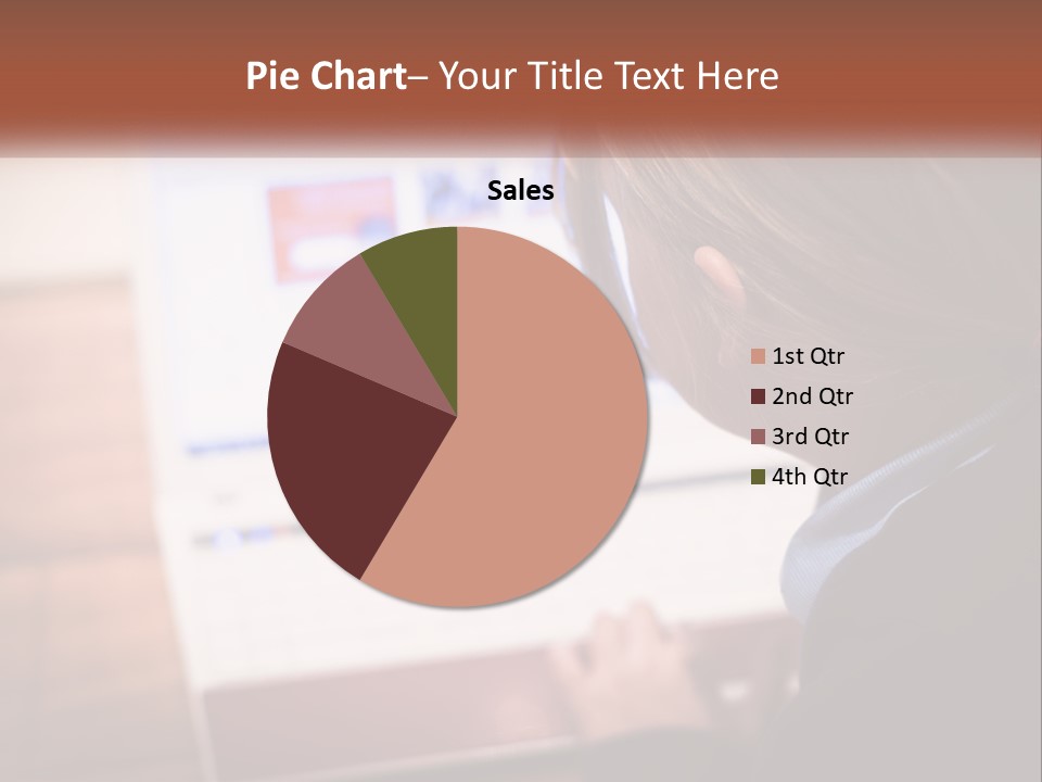 A Young Girl Is Looking At A Computer Screen PowerPoint Template