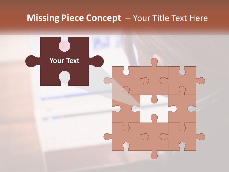 A Young Girl Is Looking At A Computer Screen PowerPoint Template