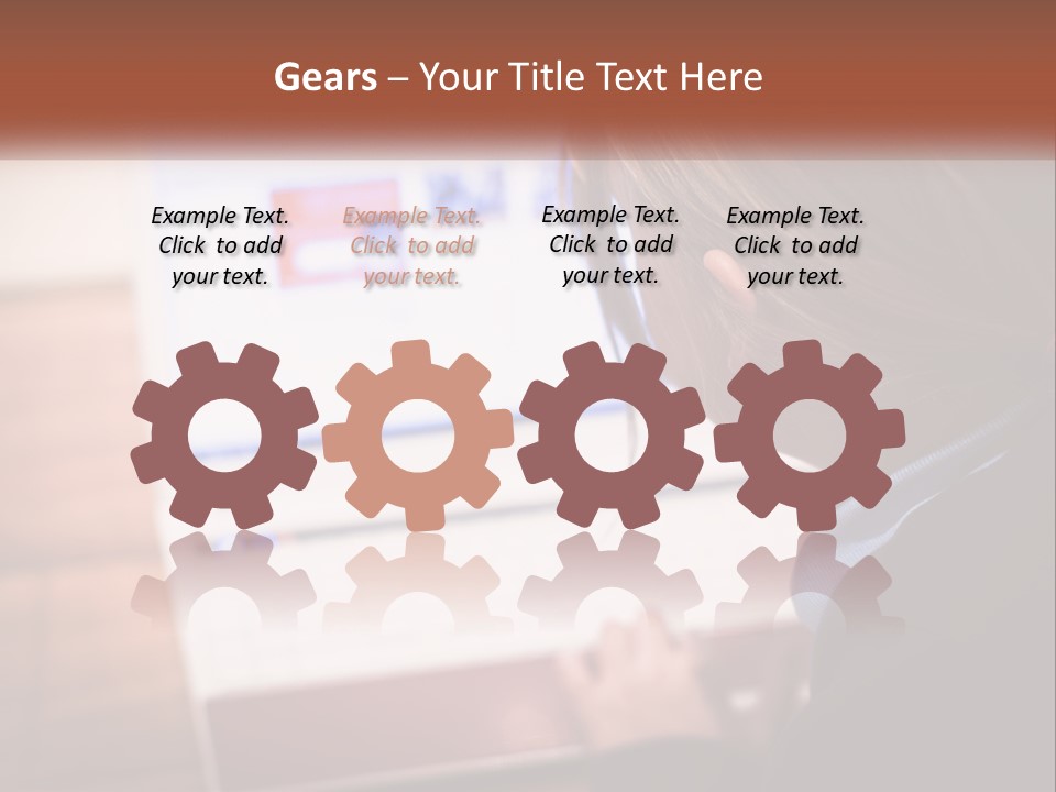 A Young Girl Is Looking At A Computer Screen PowerPoint Template