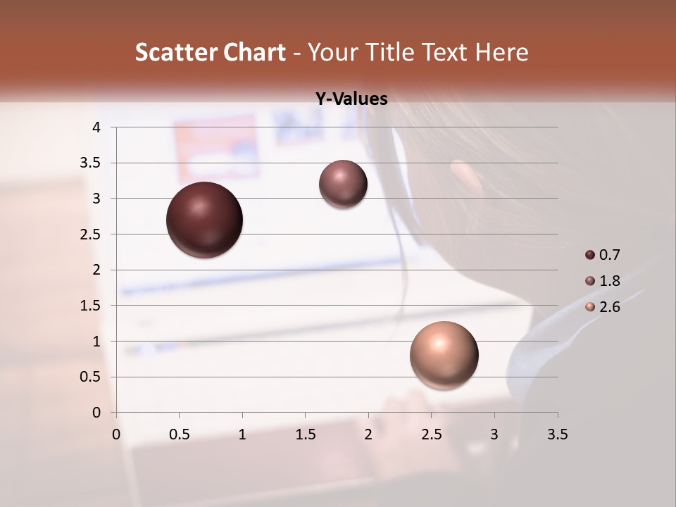 A Young Girl Is Looking At A Computer Screen PowerPoint Template