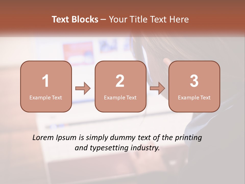 A Young Girl Is Looking At A Computer Screen PowerPoint Template