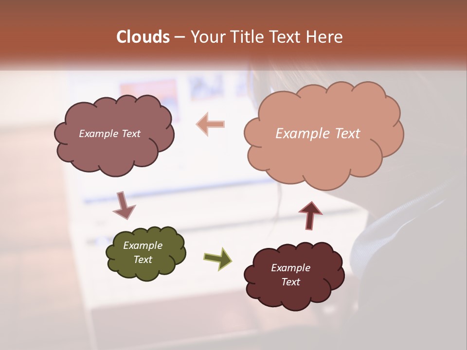 A Young Girl Is Looking At A Computer Screen PowerPoint Template