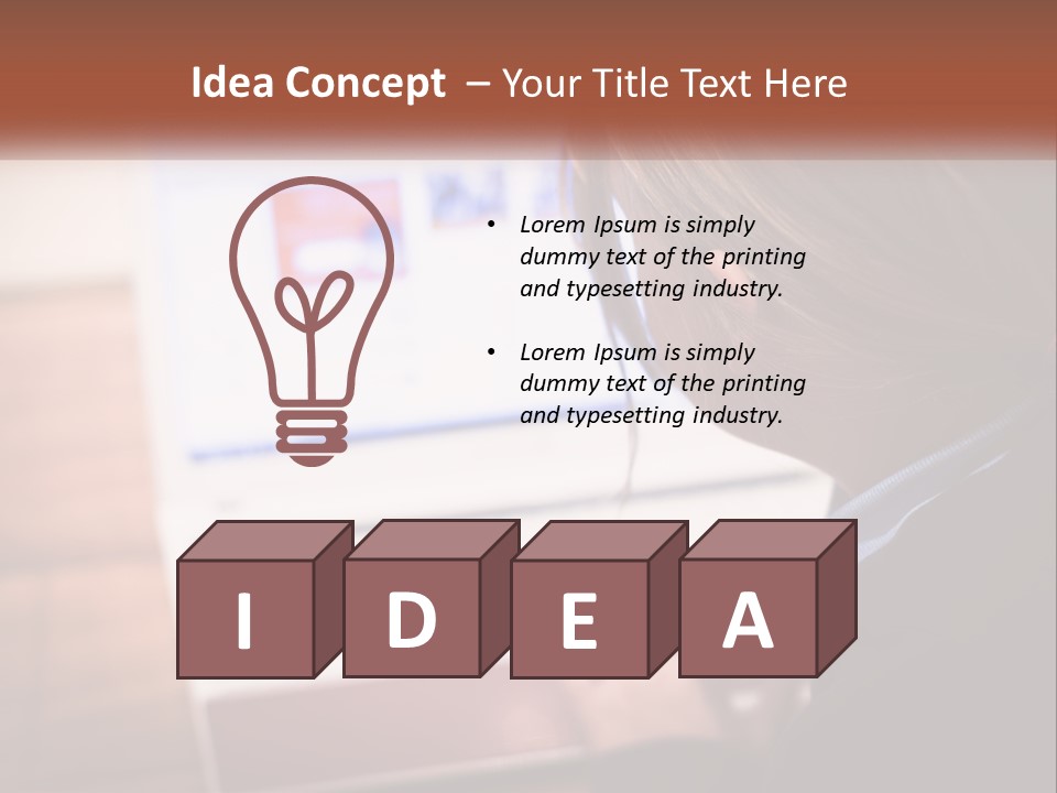 A Young Girl Is Looking At A Computer Screen PowerPoint Template