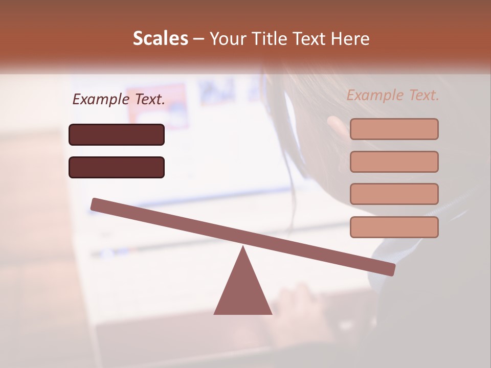 A Young Girl Is Looking At A Computer Screen PowerPoint Template
