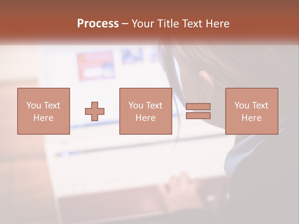 A Young Girl Is Looking At A Computer Screen PowerPoint Template