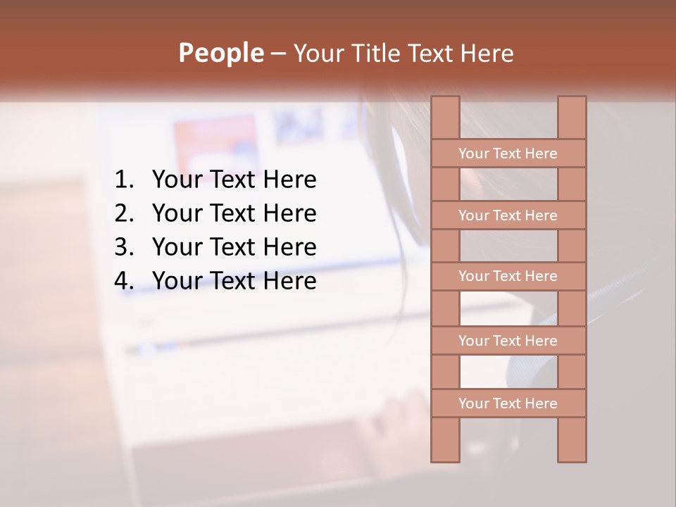 A Young Girl Is Looking At A Computer Screen PowerPoint Template