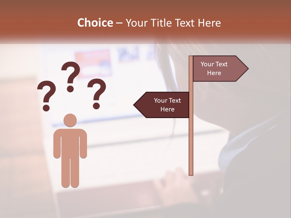 A Young Girl Is Looking At A Computer Screen PowerPoint Template