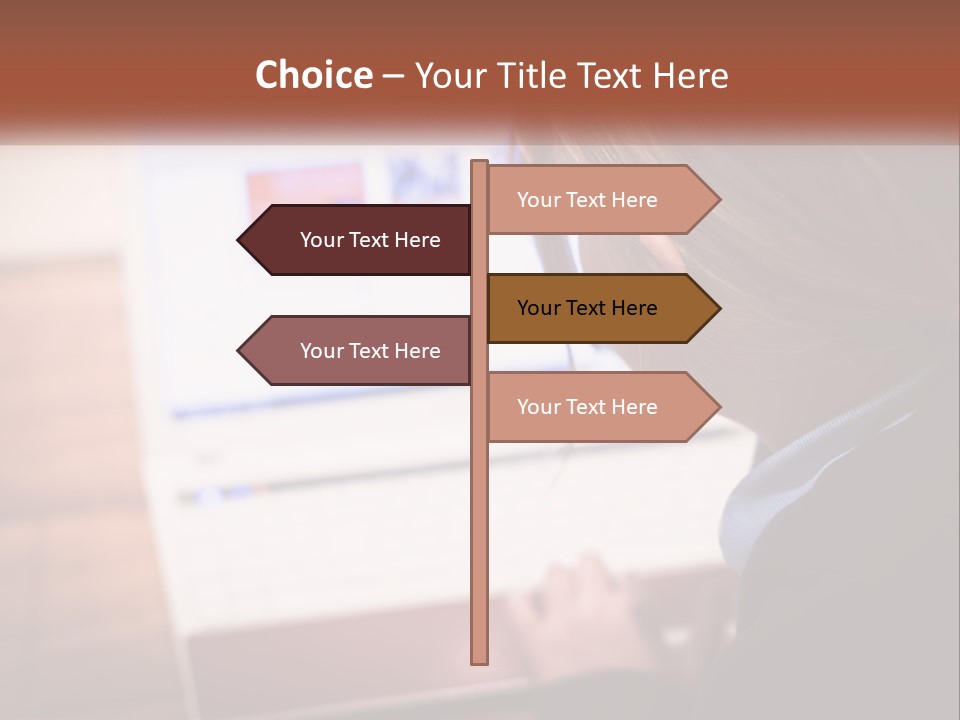 A Young Girl Is Looking At A Computer Screen PowerPoint Template
