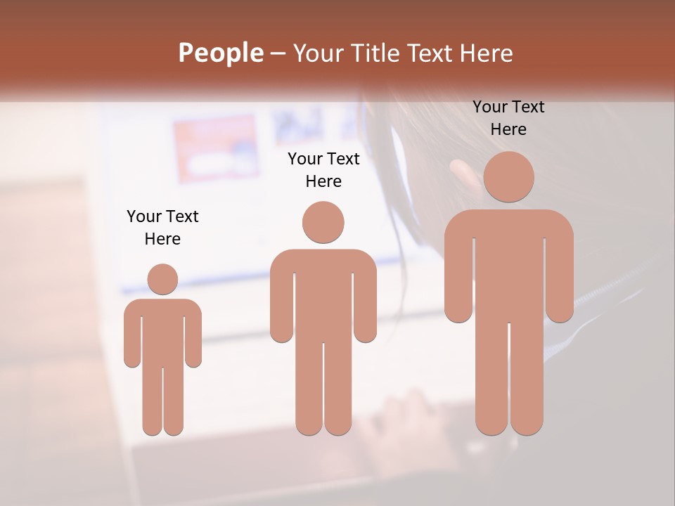 A Young Girl Is Looking At A Computer Screen PowerPoint Template