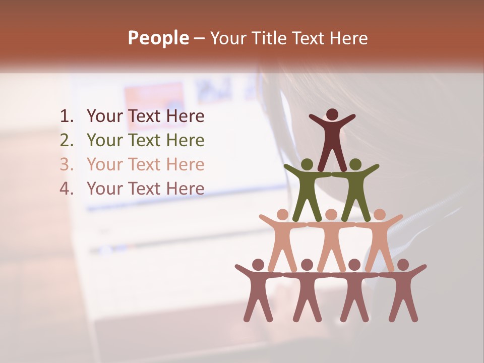 A Young Girl Is Looking At A Computer Screen PowerPoint Template