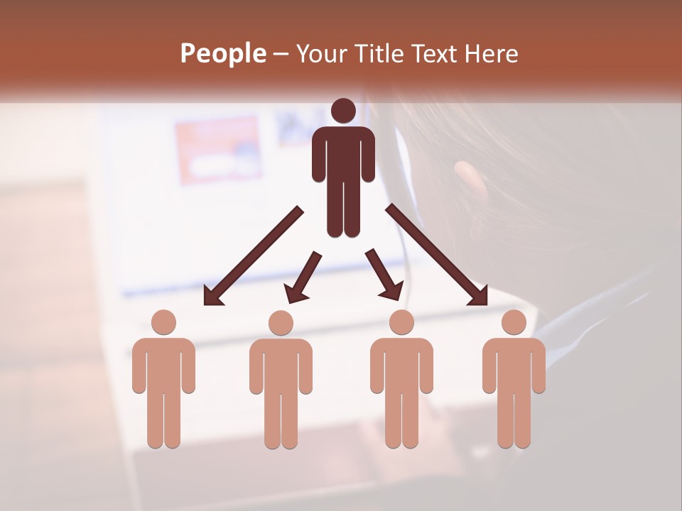 A Young Girl Is Looking At A Computer Screen PowerPoint Template