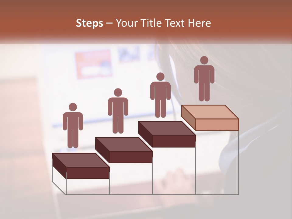 A Young Girl Is Looking At A Computer Screen PowerPoint Template