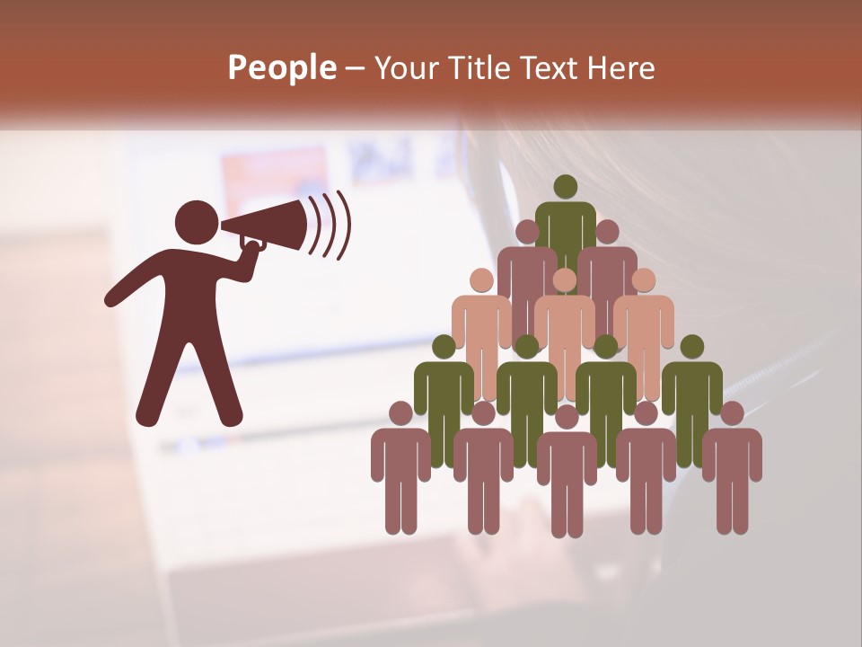 A Young Girl Is Looking At A Computer Screen PowerPoint Template