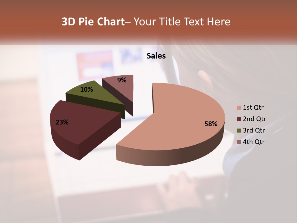 A Young Girl Is Looking At A Computer Screen PowerPoint Template