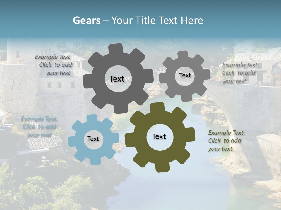 A Bridge Over A River In A City PowerPoint Template