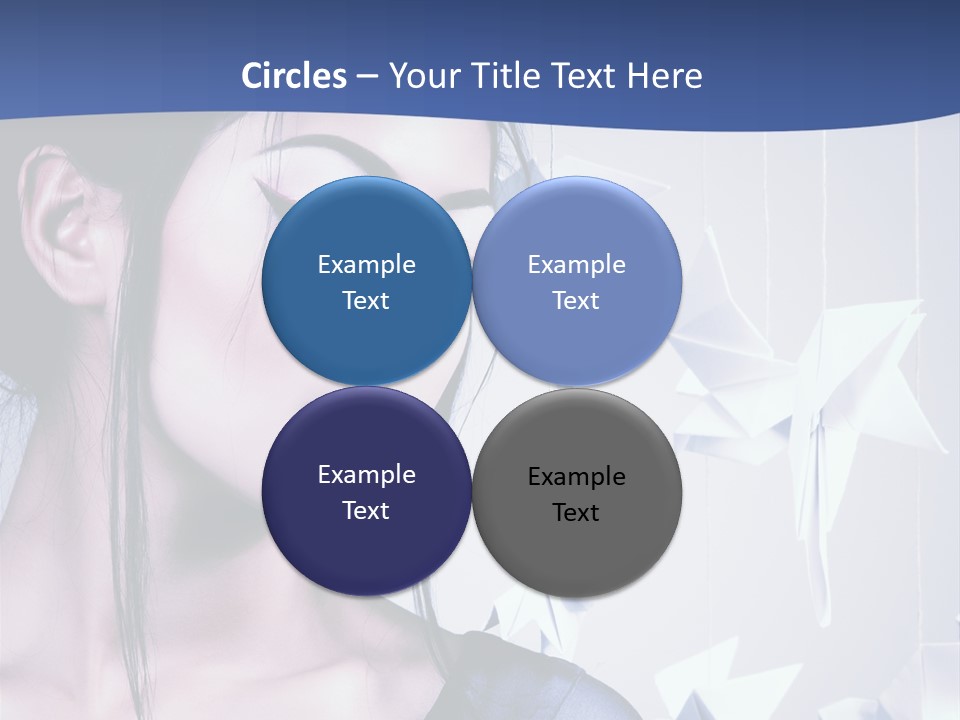 A Woman In A Blue Dress With Red Lipstick PowerPoint Template